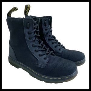 Marley Black Canvas Kids Dr Doc Martens Girls Boys Grunge Punk Goth Size 2•